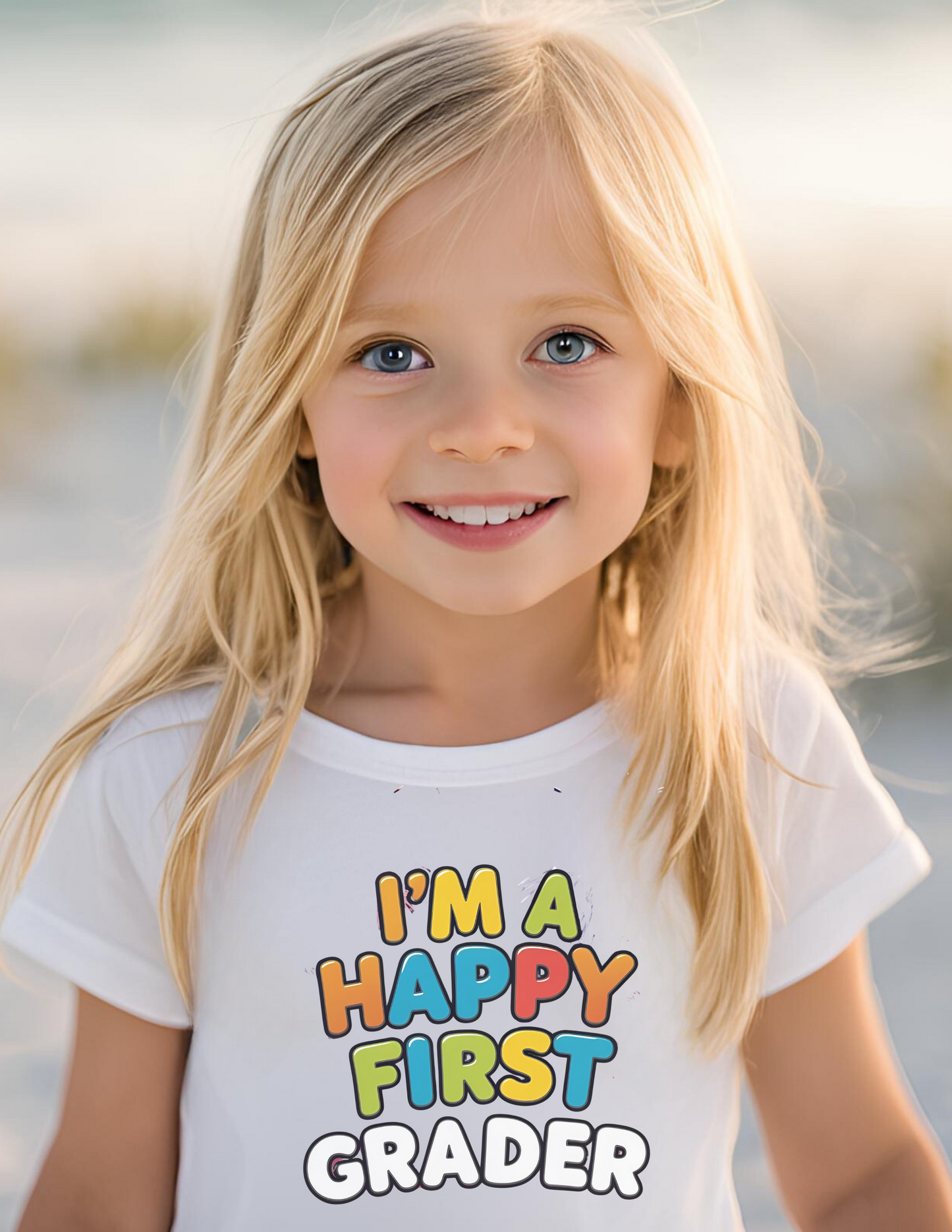 T-shirt Unisex 100% Cotton I'm a Happy first Grader