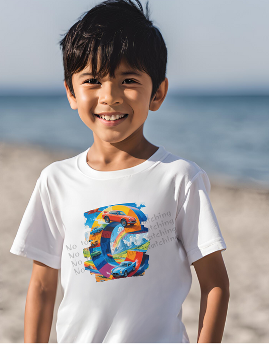 Alphabet Letter C – Boy Toddler T-Shirt | White Crewneck Short Sleeve