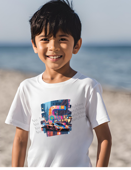 Alphabet Letter E – Boy Toddler T-Shirt | White Crewneck Short Sleeve