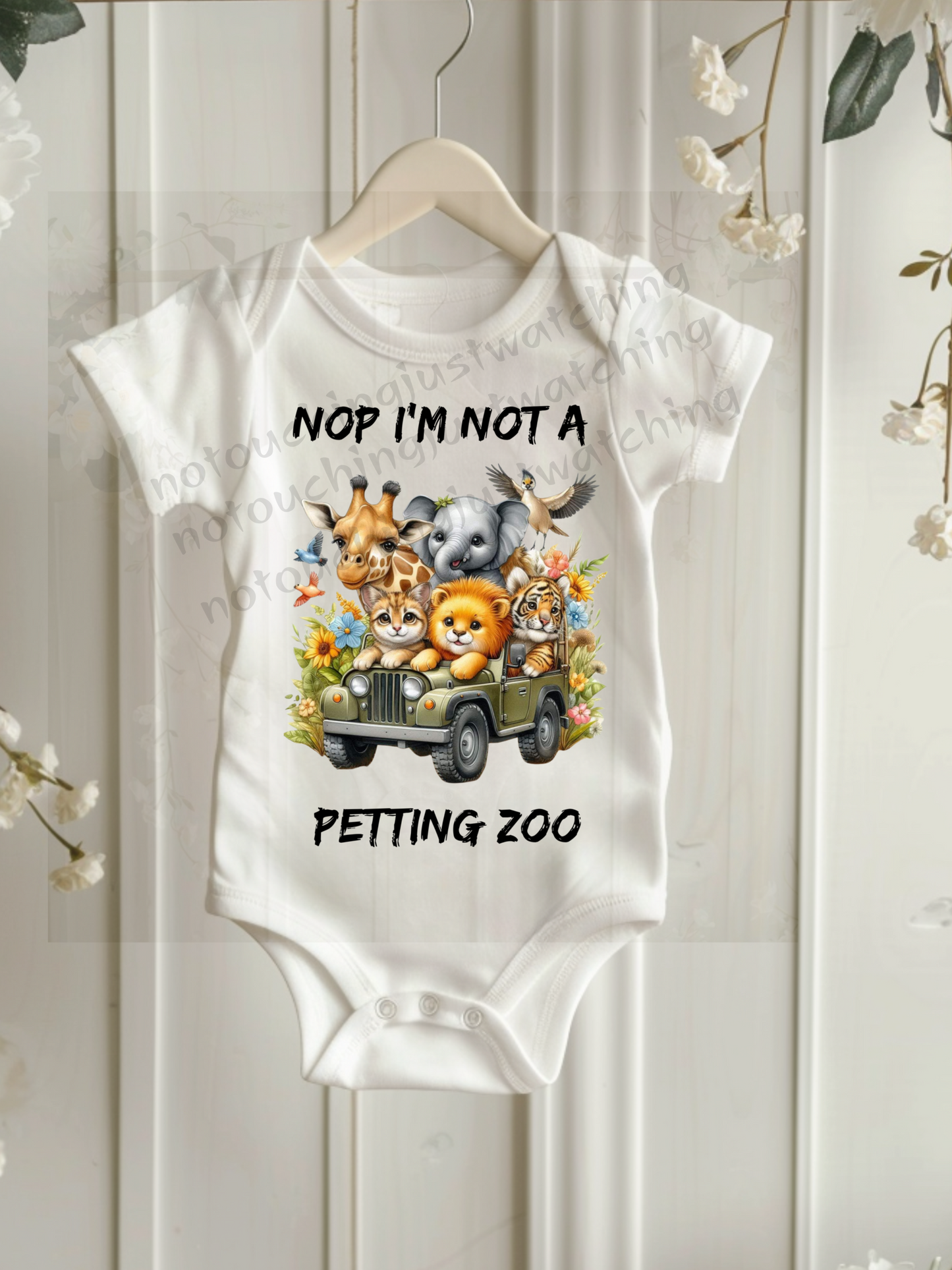 Baby BODYSUIT 100 % Cotton No touching just watching Variant 6