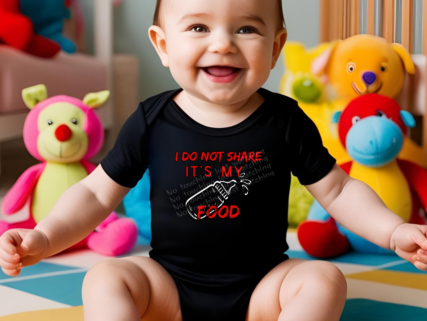 Baby BODYSUIT 100 % Cotton Do not share Food