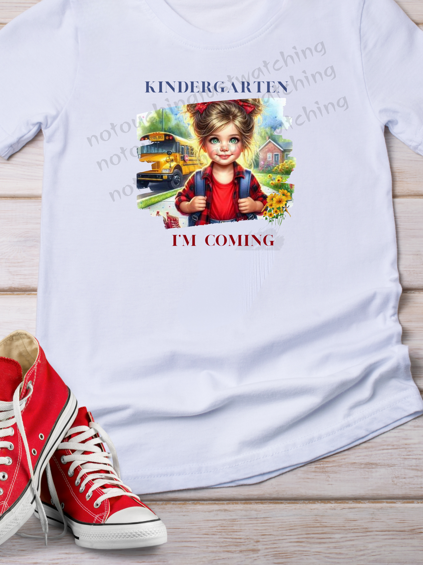 T-shirt Girl 100% cotton white Kindergarten