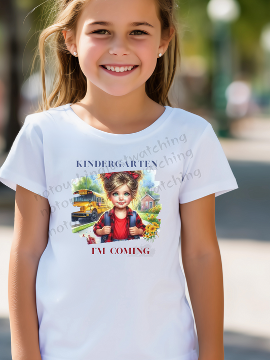 T-shirt Girl 100% cotton white Kindergarten