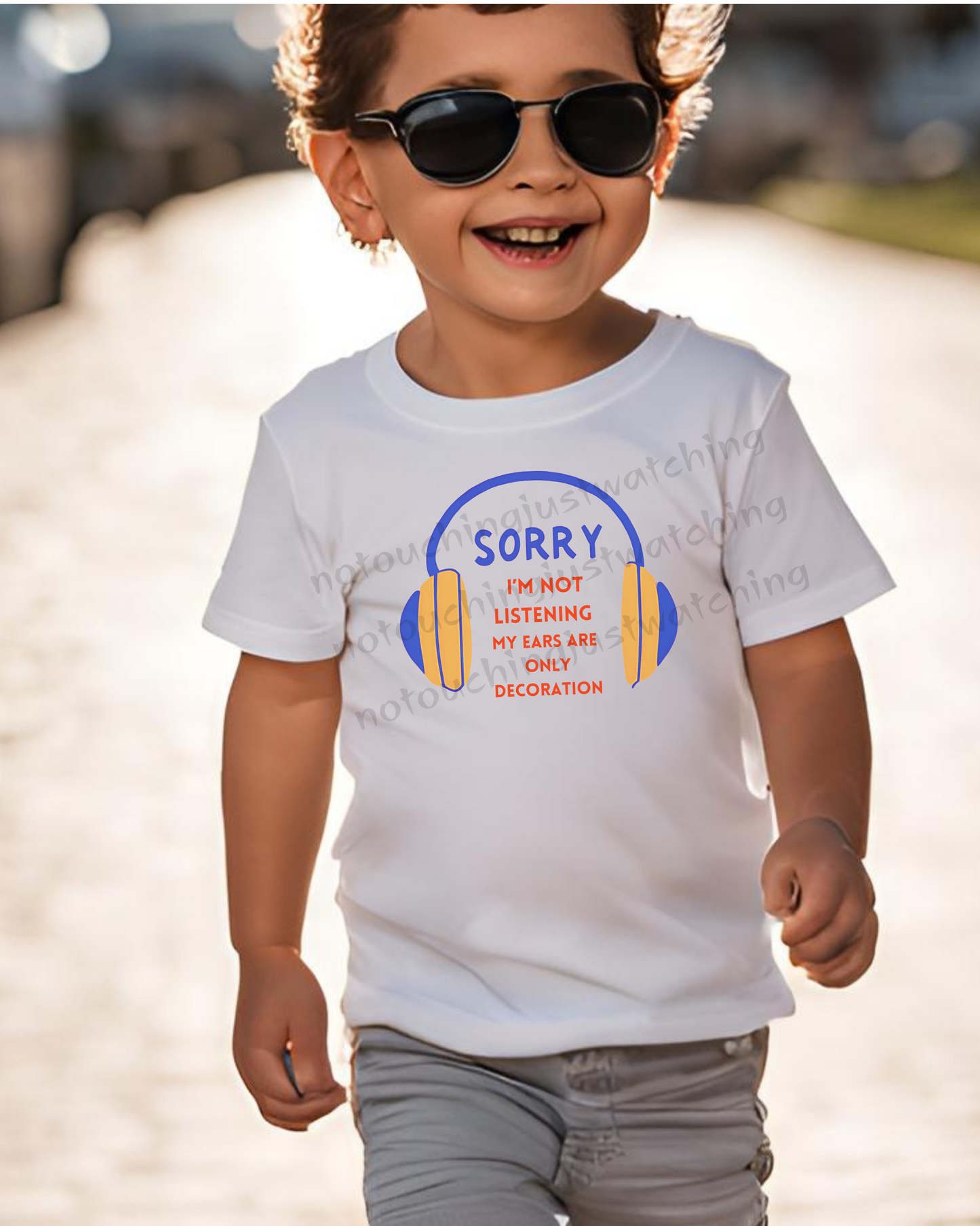 T-shirt Boy 100% Cotton white ears are only Decoration