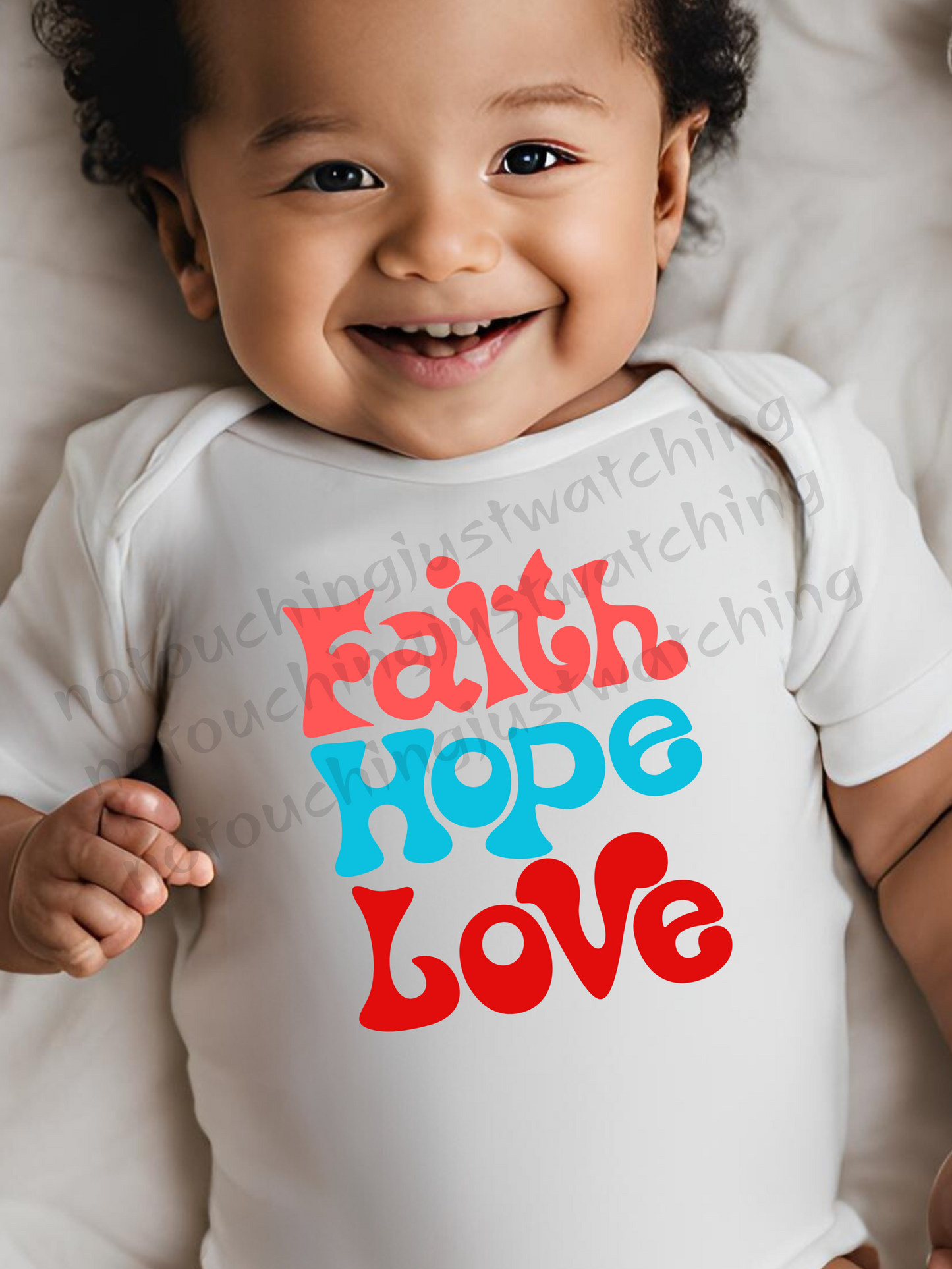 Baby BODYSUIT 100 % Cotton Faith Hope Love