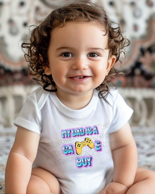 Baby BODYSUIT 100% Cotton My Dad is a Game Boy
