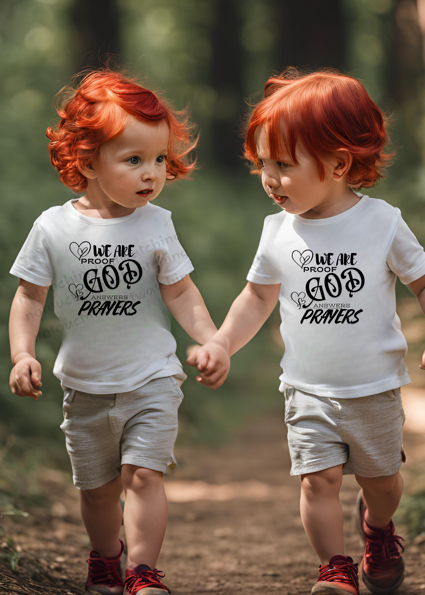 Toddler T-shirt Twin Set 100 % Cotton God Proof